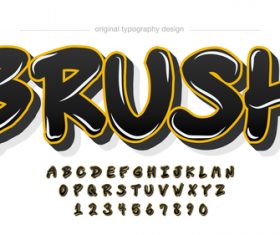 Brush typography graphic style vector text effect
