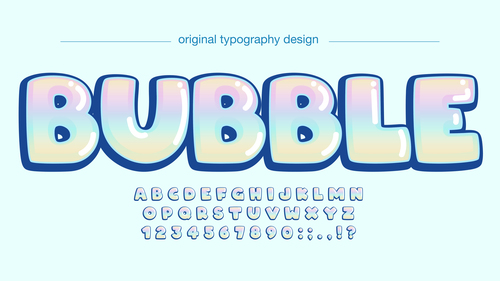 Bubble style text vector