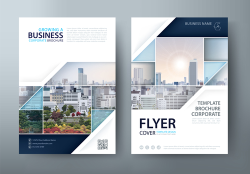 Building group background company brochure vector