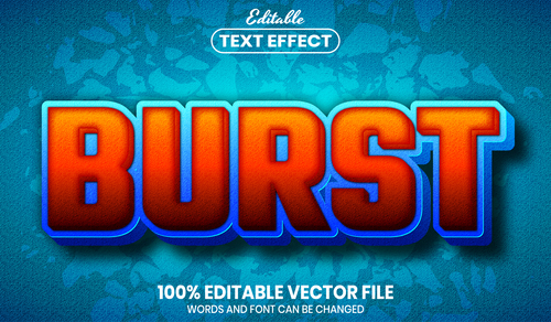 Burst text font style vector