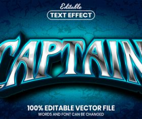 Captain text font style vector