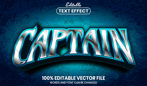 Captain text font style vector