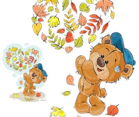 Cartoon teddy bears vector