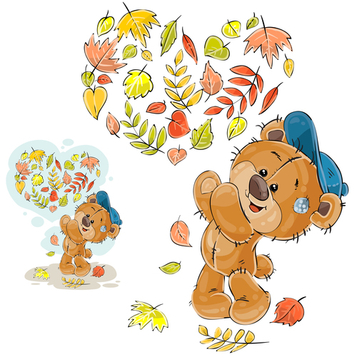 Cartoon teddy bears vector