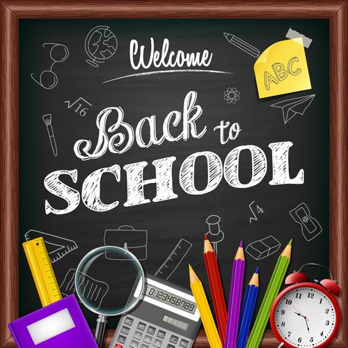 Chalk characters back to school vector