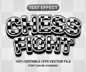 Chess fight text effect vector
