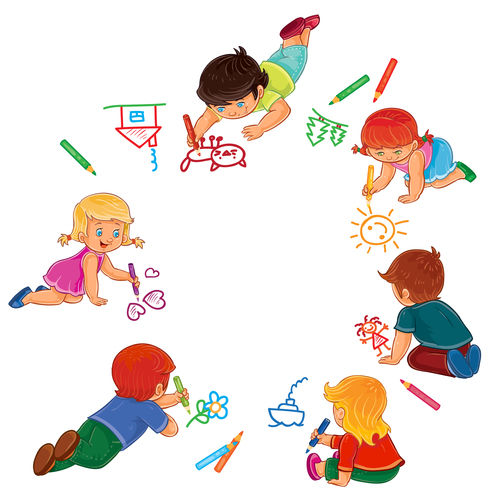 Children doodle vector