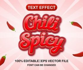 Chili spicy text effect vector