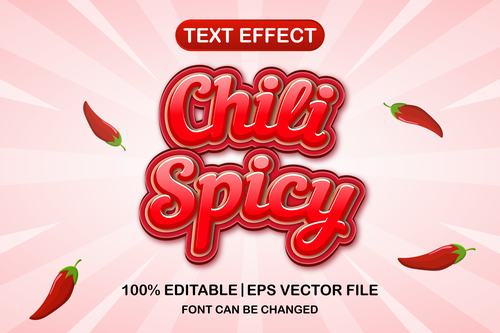 Chili spicy text effect vector