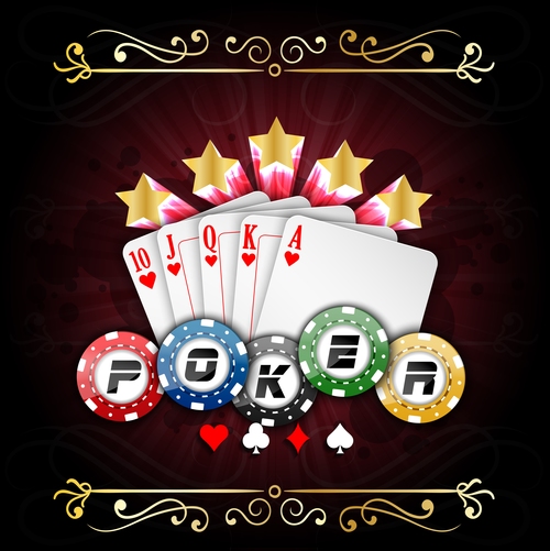 Chips and poker vector