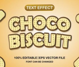 Choco biscuit text effect vector