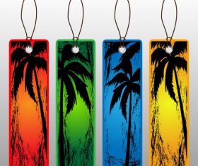 Coconut tree background label vector