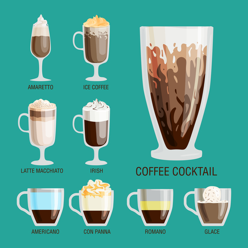 Coffee cocktail vector