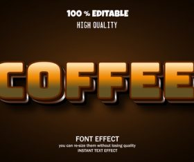 Coffee text font style vector