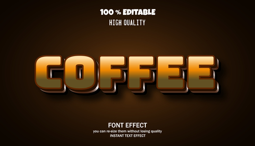 Coffee text font style vector