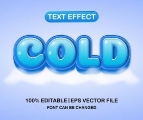 Cold text effect vector