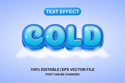 Cold text effect vector