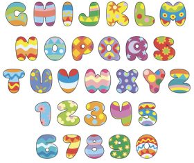 Colorful english alphabet cartoon vector