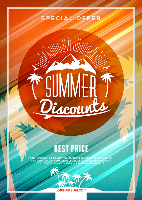 Colorful promotional flyer vector