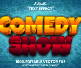 Comedy show text font style vector