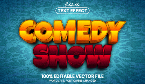 Comedy show text font style vector