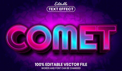 Comet text font style vector