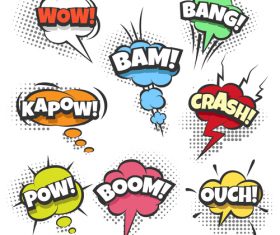Comic bubbles with text in pop art style vector