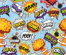 Comic explosion language bubble vector