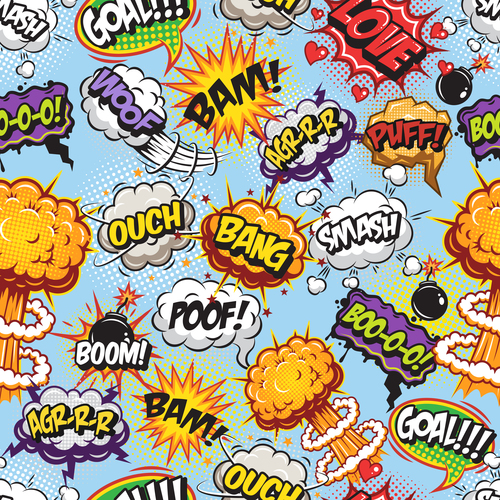 Comic explosion language bubble vector