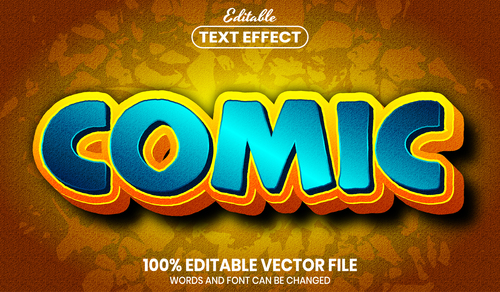 Comic text font style vector
