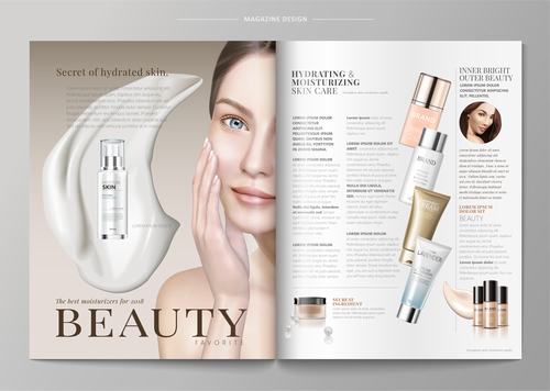 Cosmetics magazine vector