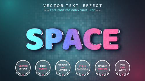 Cosmos font style effect vector