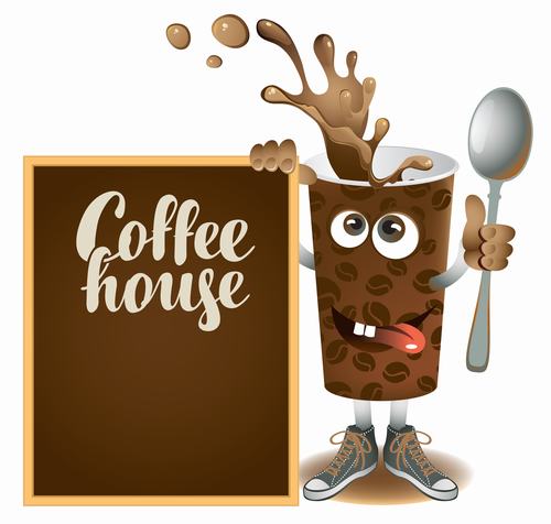 Creative coffee house design vector