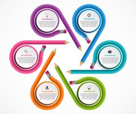 Curved infographic vector