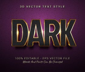 DARK text font style vector