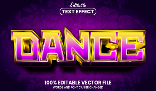 Dance text font style vector