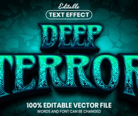 Deep terror text font style vector