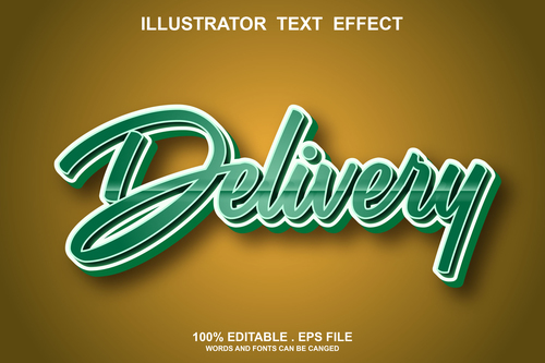 Delivery text font style vector