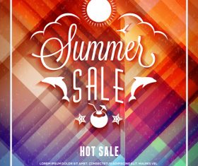 Design summer elements sale flyer vector