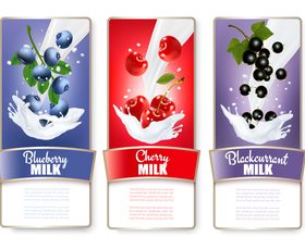Different flavors fruit milk vector