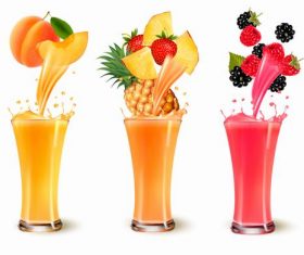 Different flavors of fresh juice vector