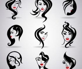 Different hairstyle design illustration vector