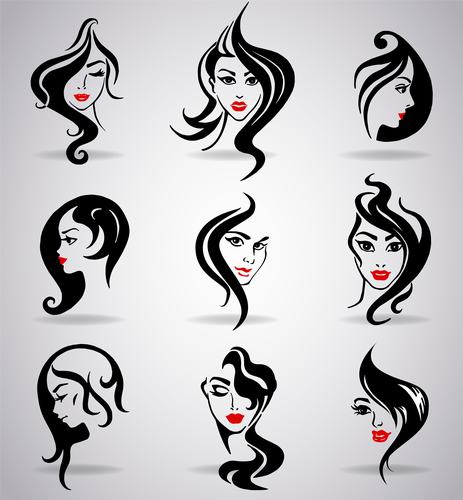 Different hairstyle design illustration vector