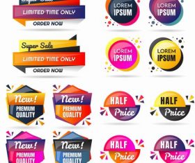 Different style design label vector