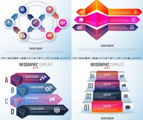 Different style infographic vector