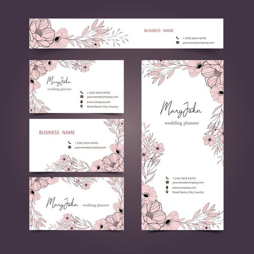 Different styles business card design vector