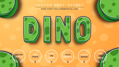 Dino vector text effect