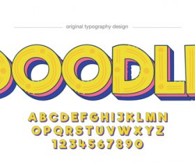 Doodle typography graphic style vector text effect