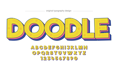 Doodle typography graphic style vector text effect