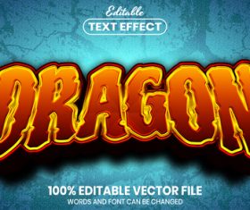 Dragon text font style vector